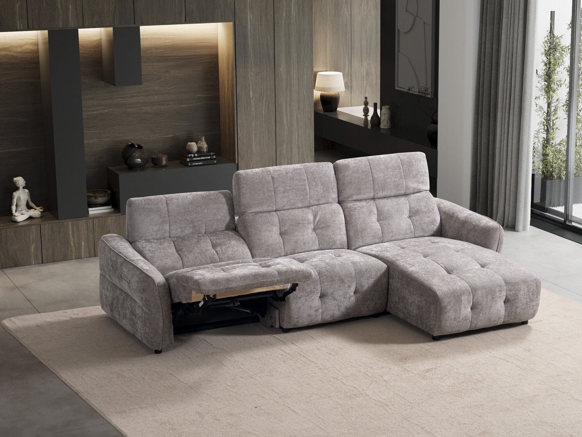 Fitcare Chair Mira Üçlü TV Koltuğu ve Baba Koltuğu Motorlu Zero Gravity Recliner & Şezlonglu Modern Kanepe (24) Mira Üçlü Home Sinema ve TV Koltuğu - Görsel 1