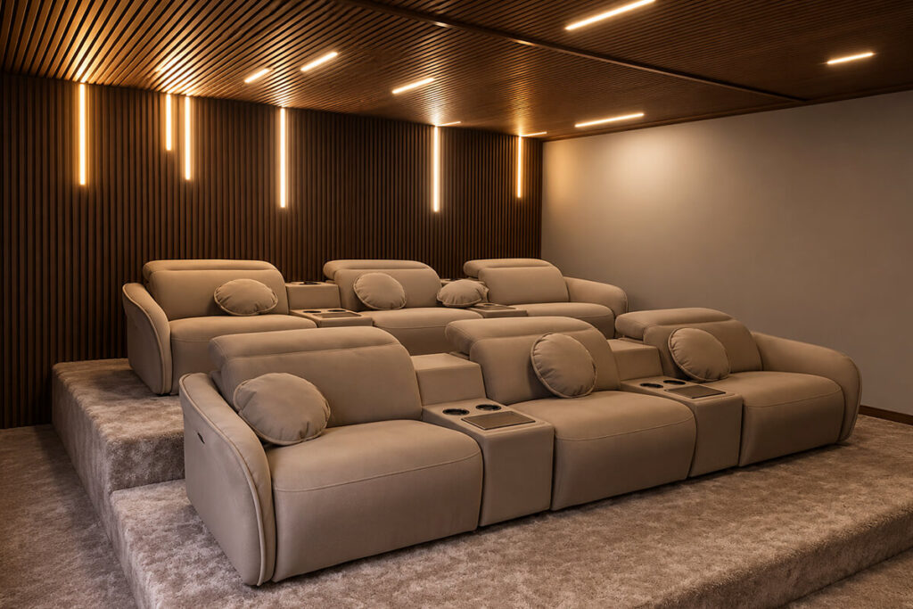 Ev Sinema Odası Nasıl Tasarlanır? Nexo Koltuklarla Çoklu Sıra Home Sinema Projesi